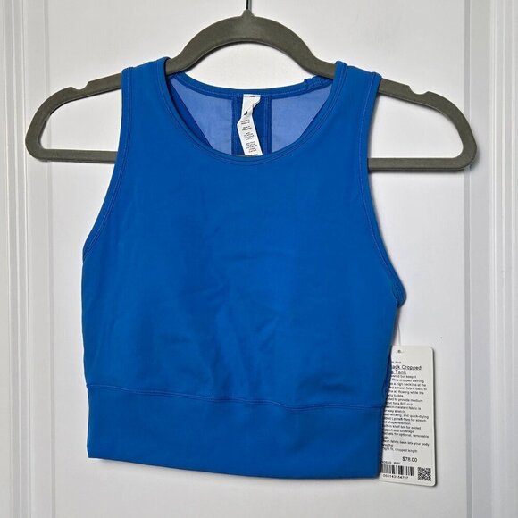 NWT Lululemon Mesh-Back Training Cropped Tank Top - 4 Poolside Blue - Picture 3 of 8